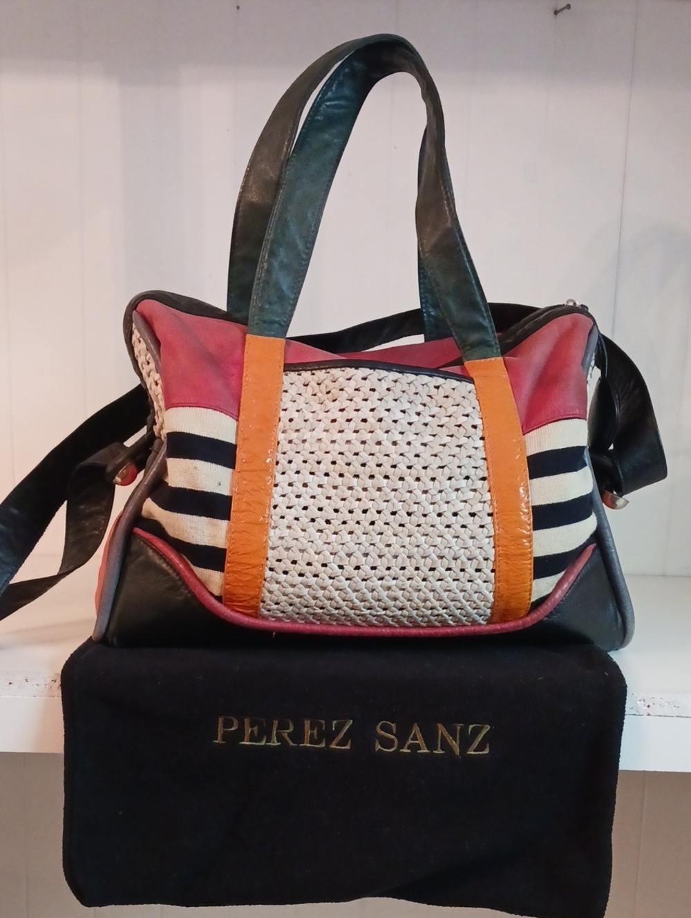 PEREZ SANZ MULTI ANIMAL LEATHER BAG.